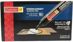 10pcs Black Permanent Marker Pens ? Waterproof, UV-Resistant, Refillable Ink