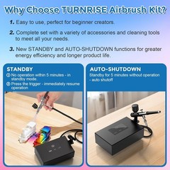 50 PSI Dual Action Clog Resistant Airbrush Kit with Air Compressor Set