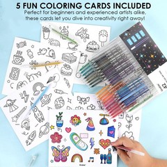Grabie 42 Capped Glitter Gel Pen Set, 18 Iridescent&24 Essential Color Pens, Smo
