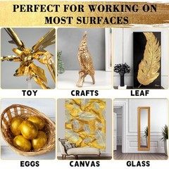 100ml Water-Based Golden Metallic Acrylic Paint Set, Gold Leaf Colors,