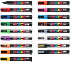 Mitsubishi Pencil Water-Based Sign Pen, Uni Posca, Medium Round Tip, Yamabuki PC