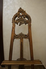 Rare Rococo Baroque Ornate Wood Display Art Easel – Hand-Carved Decorative Stand