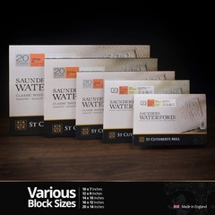 St. Cuthberts Mill Saunders Watercolor Paper Block – 12×9-inch White 100% Cot…