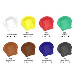 Professional Acrylic Paint Set 8 Primary Colors 120ml / 4.05oz Tubes Art Craft