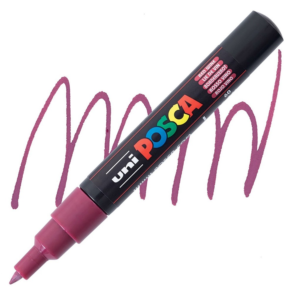 Posca Markers, Paint Marker, Red Wine Paint 1M Extra Fine Tip Opaque, Acrylic