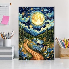 Framed Paint by Numbers Kit for Adults Beginners with Wooden Easel, Landscape…