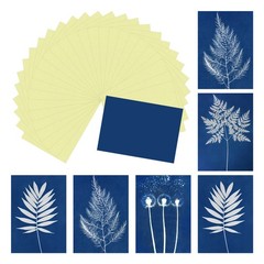 Cyanotype Paper,24 Sheet Sun Print Paper Yellow Crafts, 2.9×4.1″