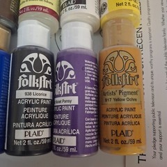 PLAID FolkArt Acrylic Paint Kit PB033B 10x 2 oz Bottles Sealed w/ DVD & Brushes