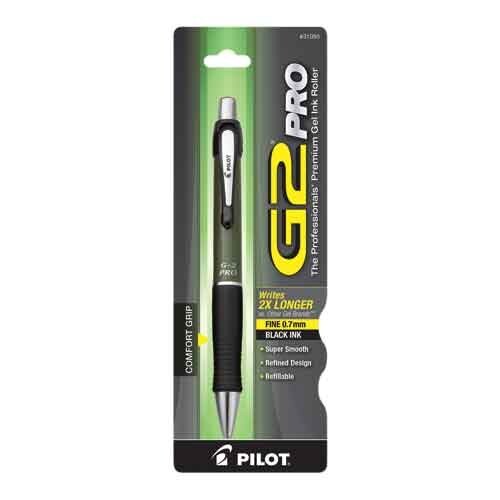 Pilot G2 Pro Retractable Gel Rolling Ball Pen .7mm 1/Card Ast Office School Home