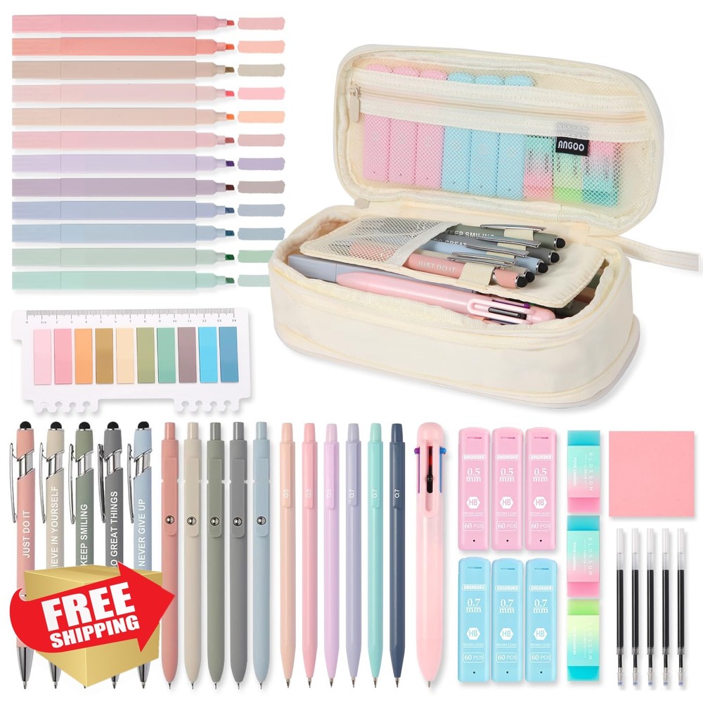 GUGUKUKU 56pc Beige Aesthetic Supplies