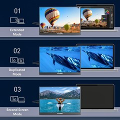 WUAWE Portable Monitor 16″ 1920x1200P 16:10 IPS Travel Monitor for Laptop wit…
