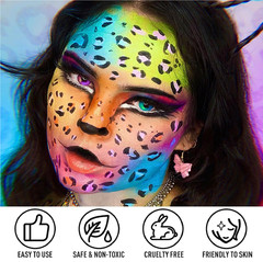 UCANBE Athena Face Body Paint Oil Palette, 20 Colors Large Black White Professio