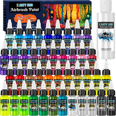 Airbrush Paint – 42 Colors Air Brush Painting Set with 4.05 Fl Oz Thinner, Iride