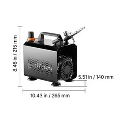 Uimoso Airbrush Set with Compressor, 1/6 HP, Includes Airbrush and 3 Nozzles