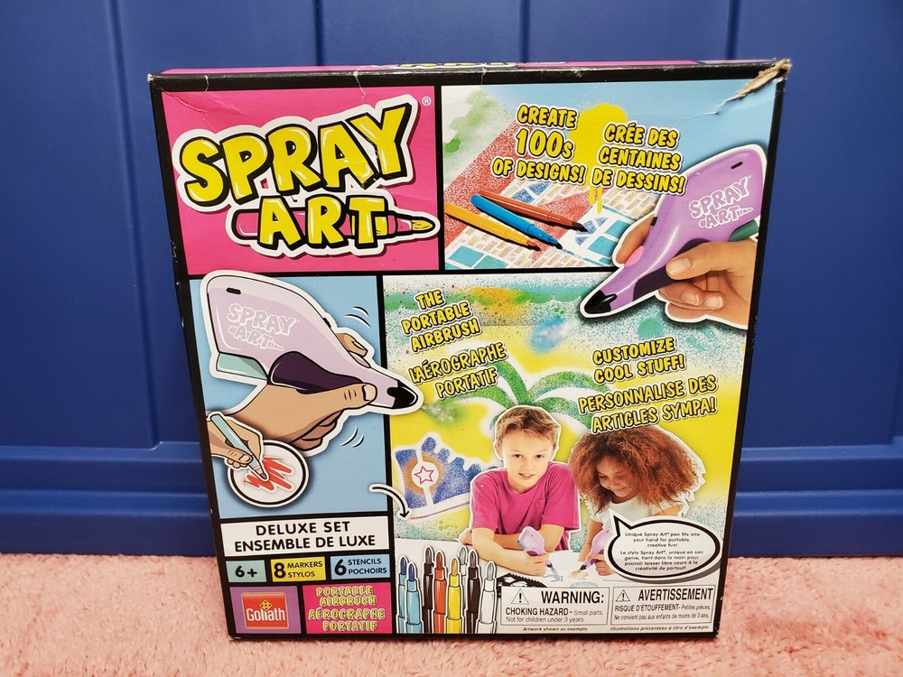 Goliath Spray Art Deluxe Set Portable Airbrush Spray Art 15 Pc Art & Craft Kit