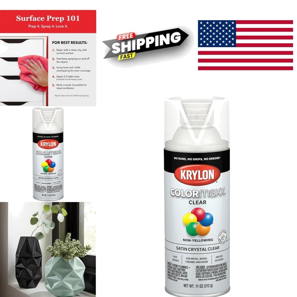 Rust Resistant Satin Clear Coat 11 Ounce for Indoor Outdoor Applications