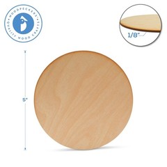 Unfinished Wood Circles, 5 x 1/8 inch Discs with Rustic Dark Edge | Woodpeckers