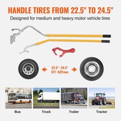 22.5-24.5in 3pcs Steel Tire Changer Bead Breaker Bead Holder Orange