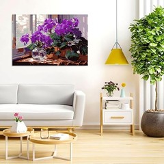 Framed Purple Flower Paint by Numbers for Adults Beginner DIY Oil Art 8×12