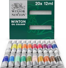 Oil Paint Set 20 Colors Tubes Fine Art Pigments for Canvas, Paper, Board