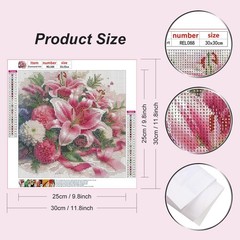 Diamond Painting Kits for Adults, Flower Lily 5D DIY Full Drill Diamond Art Ki,,