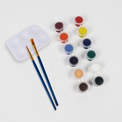 1 White Paint Tray Palette, 6 Well Rectangular Plastic for Oil & Watercolors