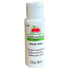 Apple Barrel White Paint Multi Surface Satin 2 Fl Oz Indoor Outdoor Craft 6 Pack