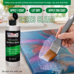U.S. Art Supply Professional Gloss Varnish – 8 Ounce