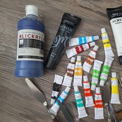 Acrylic Paint Mixed Tubes Lot Multiple Colors Extras