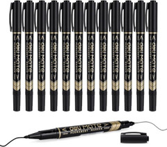Twin Tip Permanent Markers Fine Point Sharpie for Signature & Marking 12 Count