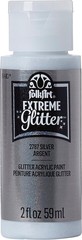 Acrylic Paint 2 oz Silver with Glitter Finish for Arts and Crafts Projects