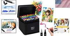 Professional Dual-Tip Alcohol Markers Set – 80 Colors for Drawing & Sketching