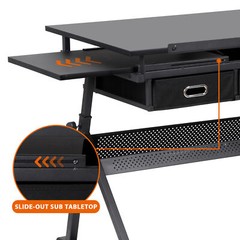 Drawing Table 9 Levels Adjustable angle w/ Stool Arts Crafts Drafting Desk Black
