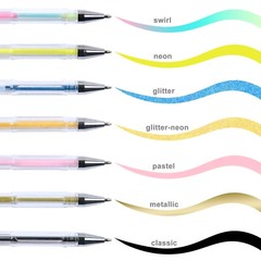 100 PCS Gel Pens Metallic Neon Glitter Pastel High Quality with Fine Points