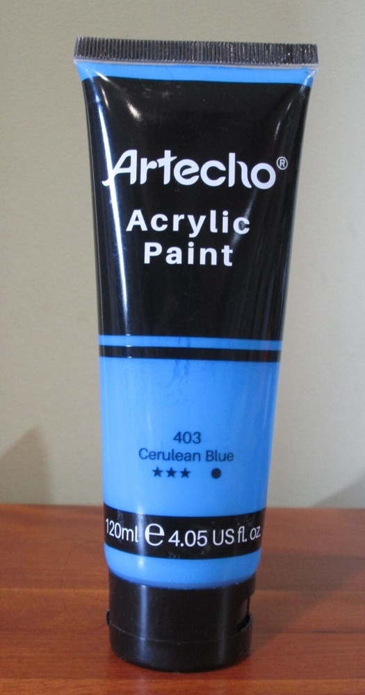 NEW Artecho Acrylic Paint Cerulean Blue Paint 120ml 4.05 US fl. oz. Tube