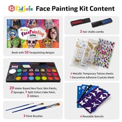 20-Color Face Painting Kit for Kids: Non-Toxic Water-Based Paints