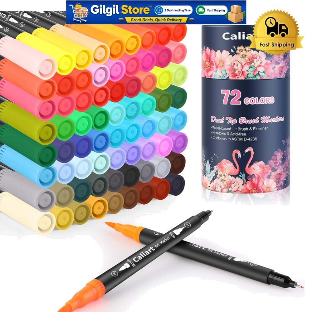 Creative 72 Colors Brush and Fine Tip Markers – Perfect for All Artistic Outlets