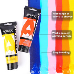 Lamp Black Acrylic Paint, 4 Fl Oz / 120Ml Single Tube, Rich Pigment Art Craft Pa
