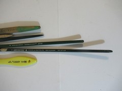 Six Vintage Paintbrushes Grumbacher Delta Lexington Canary Simmons Germany USA