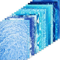 60 Sheets Ocean Waves Scrapbook Paper A5 Size Blue Beach Theme Cardstock for Cra