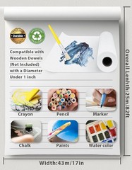 Easel Paper Roll 17” x 984” 82’, Arts and Crafts Drawing Paper Roll of Paper …