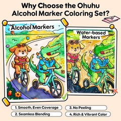 Alcohol Markers 48 Colors Dual Tip Refillable AP Certified Ohuhu Honolulu Book