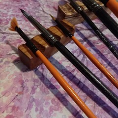 Paint Brush Holder Set (2) Handmade Wood, Cedar & Spalted Swamp Oak. Waterproof