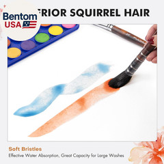 Watercolor Brushes Professional, 9Pcs Sable Paint Brushes & Natural Squirrel Mo