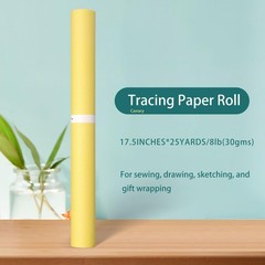 Yellow Translucent Vellum Tracing Paper Roll 17.5 Inch x 25 Yard Sewing