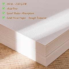 80 Sheets 4×6 Inch Watercolor Paper Bulk 110lb/230gsm Cold Press White Card