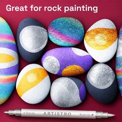 ARTISTRO Gold & Silver Acrylic Paint Pens – 1 Count (Pack of 6), Gold&Silver
