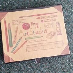 Art Studio Drawing & Coloring Set in Case w/ Crayons, Pastels, Pencils, Paints