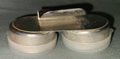 Vtg Richeson 899 palette knife & metal double palette cup w lids, Italy