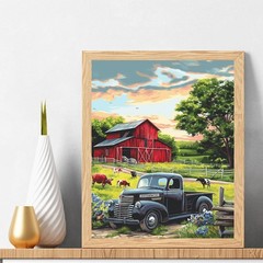Paint by Numbers Kit for Adults – Farm DIY Adult Paint by Number Kits Natural